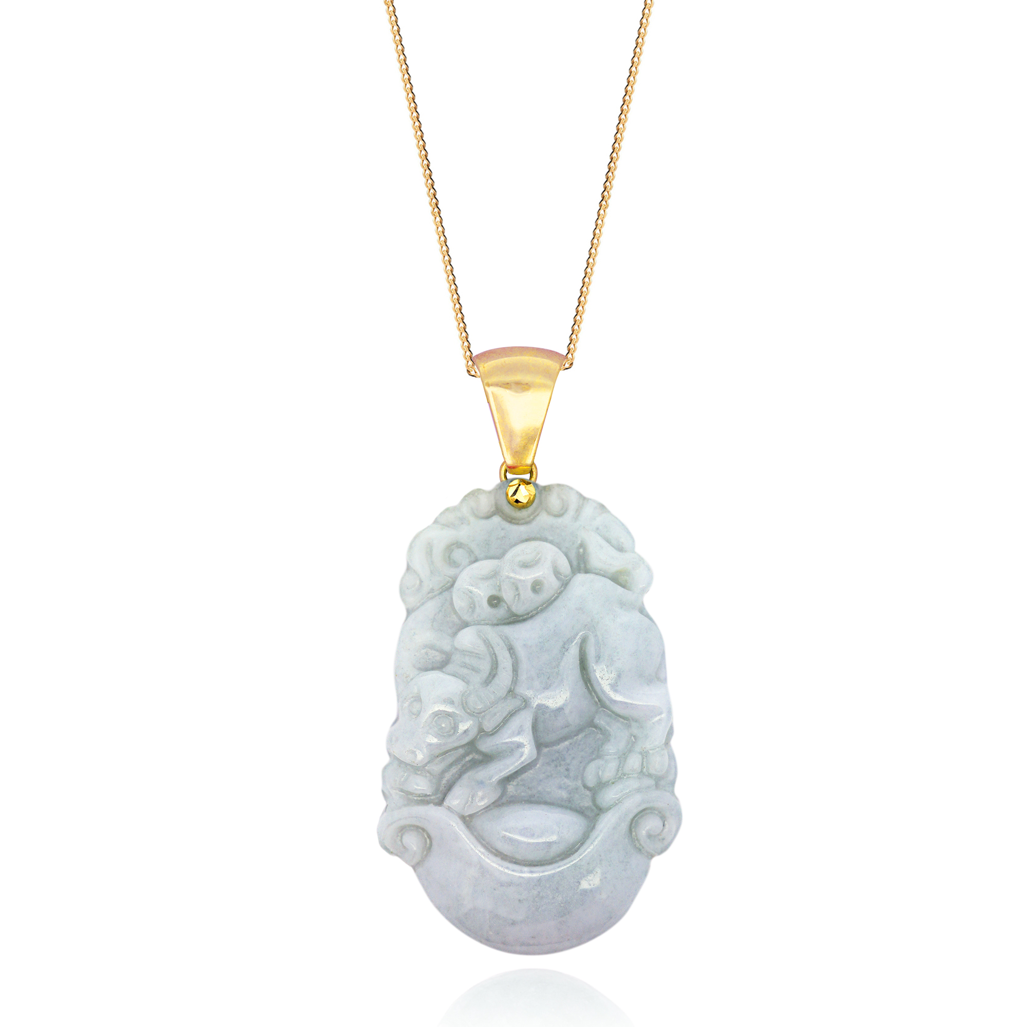 Chinese Zodiac Jade Pendant: Ox